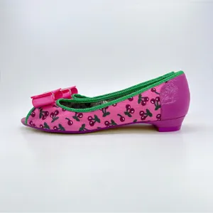Poetic Licence Danty Doll Shoes 7 Pink Cherry Bow Rhinestone Peep Toe NWOB thumbnail 5