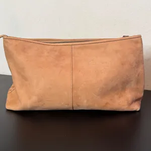 Lucky Brand Woven Leather Clutch Women Large Tan Bohemian Zipper Pouch thumbnail 16