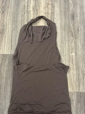 Suuksess Buttery Soft Cowl Neck Tank Top Brown Women’s Medium thumbnail 4