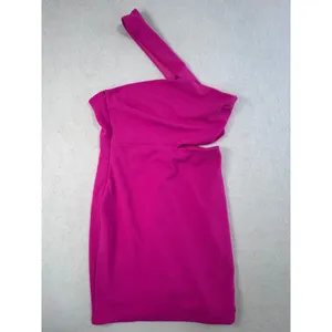 Lulus Pink One Shoulder Cutout Mini Dress Size Large NEW Barbiecore Made in‎ USA thumbnail 2