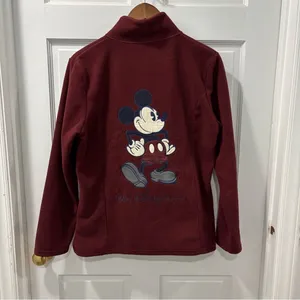 Disney Parks Mickey Mouse Full Zip Fleece Jacket Women’s Size M Disney World Red thumbnail 6