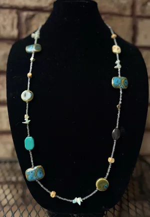 Long turquoise necklace Multiple thumbnail 1