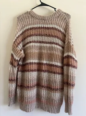 American Eagle Outfitters oversized Striped Knit Sweater thumbnail 1
