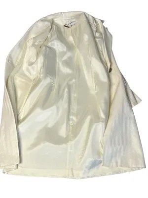 LILY & TAYLOR Ivory Blazer Coat Longline Crystal Buttons Shimmer Fabric Size 14 thumbnail 6