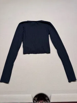 Princess Polly Black Ribbed Abigail Wrap Crop top thumbnail 3