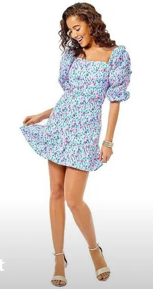 Lilly Pulitzer Women's Mini Skirt Floral Ruffled Hem Multicolor thumbnail 1