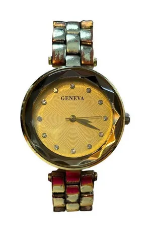 Geneva Gold-Tone Classic Ladies Watch With Crystal Accents & Adjustable Bracelet thumbnail 1