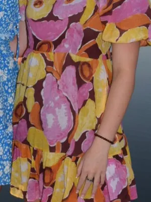Banjanan Pink Yellow Brown Floral Mini Dress thumbnail 2