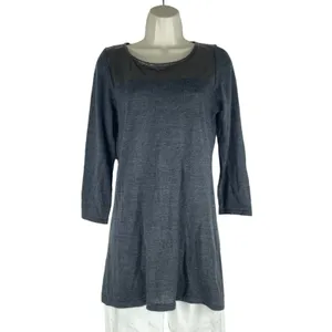 Ann Taylor Wool Blend Tunic Sweater Charcoal Gray Metallic Size S thumbnail 3