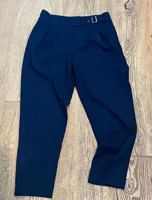 Anthropologie Cartonnier navy belted French trousers size‎ 6 thumbnail 1