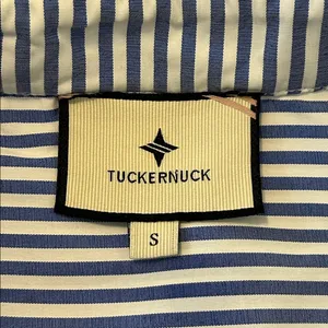 Tuckernuck Blue and White Stripe Teagan Popover Ruffle Top New Size Small thumbnail 12