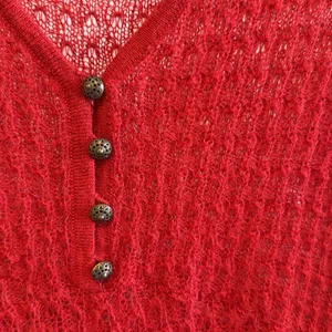 Sparrow Anthropologie Crochet Sweater Knit V-neck Maxi Button Placket Dress, S thumbnail 5