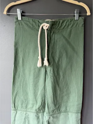 Riley Olive Green Wide Leg Pants with Drawstring Waist XS thumbnail 7