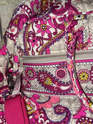 Vera Bradley Quilted Paisley Pink Travel Tote Bag thumbnail 3