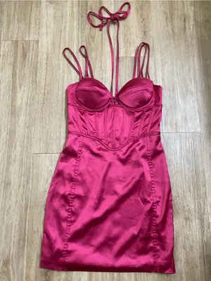 Aqua Hot Pink Strappy Mini Dress thumbnail 3