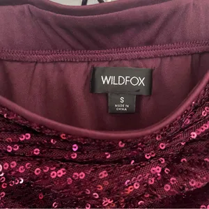 Wildfox sequin ruched side slit midi skirt purple thumbnail 4