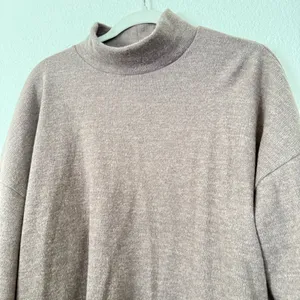 Abercrombie & Fitch Exclusive Online Taupe Cozy Knit Dress Mock Neck thumbnail 5