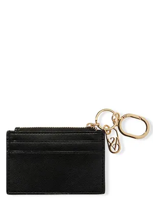 Victoria’s Secret Leather Black Cardholder Keychain with Gold Hardware thumbnail 3