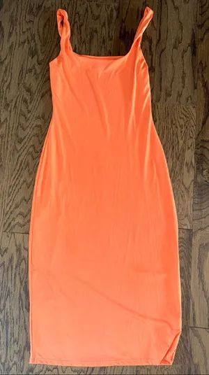 Sincerely Jules Orange Sleeveless Midi Dress thumbnail 1