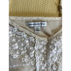 American Eagle Cami Size L Cream Crochet Mech Ethereal Fairy thumbnail 5