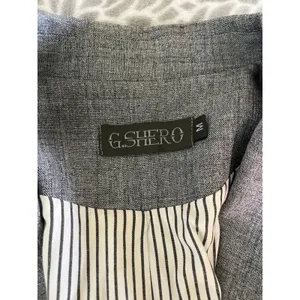 Cropped Blazer Heather Grey Medium One Button Office Chic Business Casual Preppy thumbnail 2