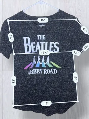 THE BEATLES Abbey Road Pastel Rainbow Silhouette Graphic Tee | Dark Heather Gray thumbnail 7