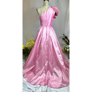 Mac Duggal One Shoulder Large Bow Pleated Gown Ice Pink 2 thumbnail 11