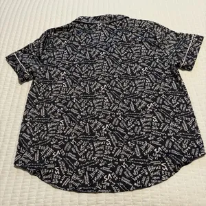 Victoria’s Secret PJ Pajama Button Up Shirt Top Sz L Large Black & Pink thumbnail 11