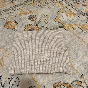 Maison Pholya Cream Beige Ribbed Knit Wool Alpaca Blend Sweater With Scarf XS thumbnail 6