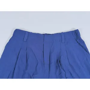 Halara High Waisted Trouser Shorts Size Large Navy Blue Pleated Preppy Coastal thumbnail 6