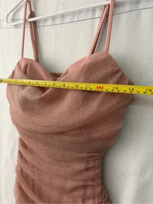Inspired Hearts Pink Sparkly Ruched Draped Bust Women’s Mini Dress size M(E73) thumbnail 5