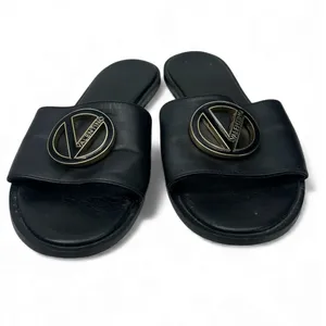 Valentino 7 Bugola Slide Sandal black logo hardware slip-on design Womens Flat thumbnail 5