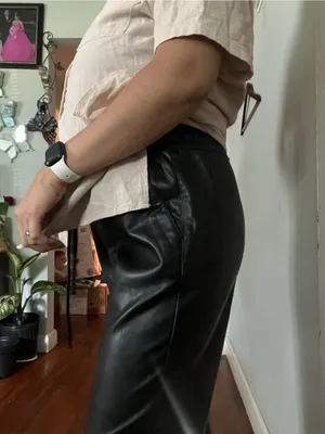 Dollhouse Black Faux Leather Skirt with Elastic Waistband thumbnail 8