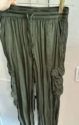 Aerie Olive Green Elastic-Waist Pull-On Pants thumbnail 1