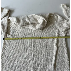 Free People Cream Ivory By Your Side Cowl Neck Sweater Oversized Women’s Large thumbnail 7
