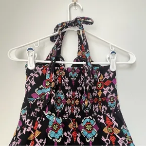Anthropologie Edme & Esyllte Black Floral Halter Dress Size 4 thumbnail 7
