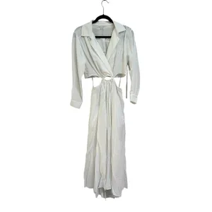 NWT Young Fabulous & Broke‎ White Derby Maxi Shirt Dress Cutout Waist Size Small thumbnail 2