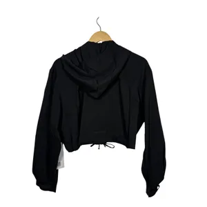 Girlfriend Collective Windbreaker Jacket Women XS Black Full Zip Hoodie Crop NWT thumbnail 2