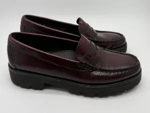 G.H. Bass Weejuns Penny Loafers Womens 7 Burgundy Lug Sole thumbnail 1