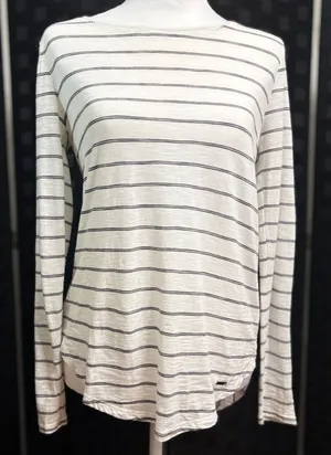 Hollister Slub Knit Tee Top Womens S Striped Strappy Back Layering Costal Preppy thumbnail 1
