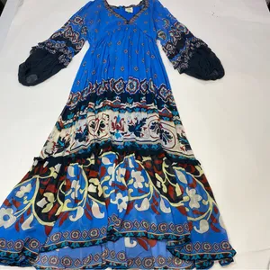 FARM Rio Anika Tiles Blue Maxi Dress Size XS thumbnail 3
