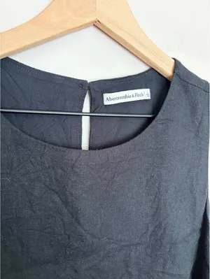 Abercrombie & Fitch Linen Shell Top Black Medium thumbnail 3