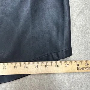 Lulus Black Vegan Faux Leather Mini‎ Skirt Exposed Zipper Size M Bikercore thumbnail 8