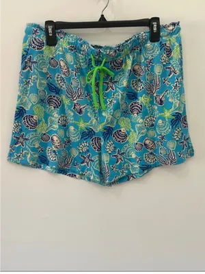 Cuddl Duds Pajama Set Cozy 2pc Tank Top Shorts NEW Blue Seashells XL thumbnail 5