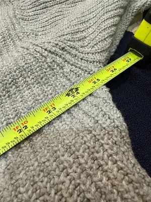 American Eagle Outfitters Gray Knit Sweater with Navy Stripe thumbnail 5