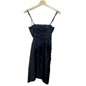 Gianni Bini NWT Black Satin Ruched Strapless Cocktail Dress Women's Size 0 Party thumbnail 7