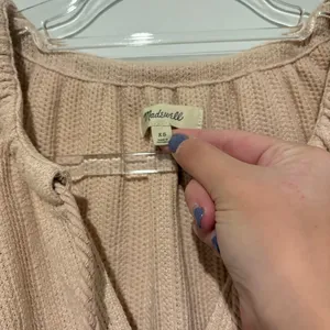 Madewell Pointelle Tie Neck Tunic Top Avalon Pink Size‎ XS thumbnail 4