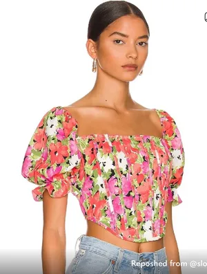 For Love & Lemons Puff Sleeve Top thumbnail 1