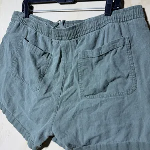Old Navy Womens XL High Rise Linen Blend Shorts Sage Green Pull On Drawstring thumbnail 8