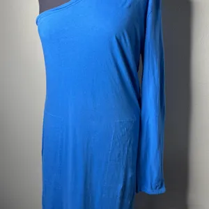 Free People Beach Bright Blue Long Sleeve One Shoulder Evangeline Midi Dress thumbnail 5